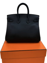 Hermès Birkin 25 Eclat Gris Misty Noir Swift Leather Permabrass Hardware