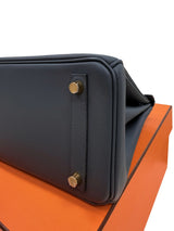 Hermès Birkin 25 Eclat Gris Misty Noir Swift Leather Permabrass Hardware