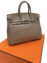 Hermès Birkin 25 Gris Tourterelle Togo Leather With Silver Hardware Handbag