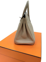 Hermès Birkin 25 Gris Tourterelle Togo Leather With Silver Hardware Handbag