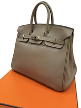 Hermès Birkin 25 Gris Tourterelle Togo Leather With Silver Hardware Handbag