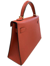 Hermes Kelly Mini 20 Capucine Orange Red Epsom Leather Gold Hardware Handbag