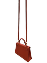 Hermes Kelly Mini 20 Capucine Orange Red Epsom Leather Gold Hardware Handbag