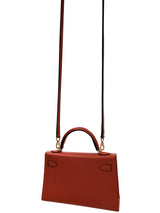 Hermes Kelly Mini 20 Capucine Orange Red Epsom Leather Gold Hardware Handbag