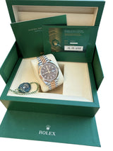 Rolex Datejust 41mm Chocolate Index Dial Two-Tone Rose Gold Steel Watch 126331