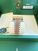 Rolex Datejust 41mm Chocolate Index Dial Two-Tone Rose Gold Steel Watch 126331
