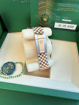 Rolex Datejust 41mm Chocolate Index Dial Two-Tone Rose Gold Steel Watch 126331