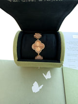 Van Cleef & Arpels Sweet Alhambra 4 Motifs Mother Of Pearl Watch 18K Rose Gold