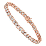 Anita Ko 42 Emerald Cut Bezel Diamond Tennis Bracelet In 18K Rose Gold