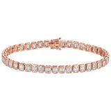 Anita Ko 42 Emerald Cut Bezel Diamond Tennis Bracelet In 18K Rose Gold
