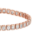 Anita Ko 42 Emerald Cut Bezel Diamond Tennis Bracelet In 18K Rose Gold