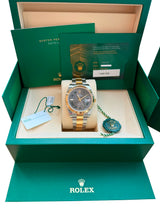 Rolex Datejust 41mm Wimbledon Dial Fluted Bezel Gold Steel Oyster Watch 126333