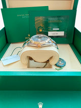 Rolex Datejust 41mm Wimbledon Dial Fluted Bezel Gold Steel Oyster Watch 126333