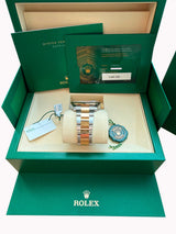 Rolex Datejust 41mm Wimbledon Dial Fluted Bezel Gold Steel Oyster Watch 126333