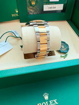 Rolex Datejust 41mm Wimbledon Dial Fluted Bezel Gold Steel Oyster Watch 126333