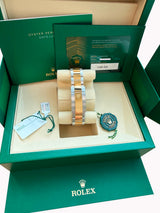 Rolex Datejust 41mm Wimbledon Dial Fluted Bezel Gold Steel Oyster Watch 126333