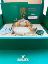 Rolex Datejust 41mm Wimbledon Dial Fluted Bezel Gold Steel Oyster Watch 126333