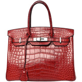 Hermes Birkin 30 Rouge H Matte Alligator With Palladium Hardware Handbag