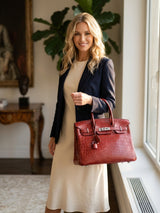 Hermes Birkin 30 Rouge H Matte Alligator With Palladium Hardware Handbag