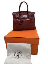 Hermes Birkin 30 Rouge H Matte Alligator With Palladium Hardware Handbag