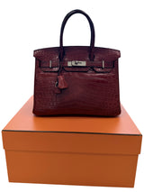 Hermes Birkin 30 Rouge H Matte Alligator With Palladium Hardware Handbag
