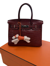 Hermes Birkin 30 Rouge H Matte Alligator With Palladium Hardware Handbag