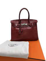 Hermes Birkin 30 Rouge H Matte Alligator With Palladium Hardware Handbag