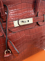 Hermes Birkin 30 Rouge H Matte Alligator With Palladium Hardware Handbag