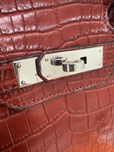 Hermes Birkin 30 Rouge H Matte Alligator With Palladium Hardware Handbag