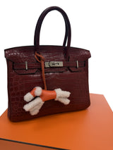 Hermes Birkin 30 Rouge H Matte Alligator With Palladium Hardware Handbag