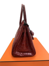 Hermes Birkin 30 Rouge H Matte Alligator With Palladium Hardware Handbag