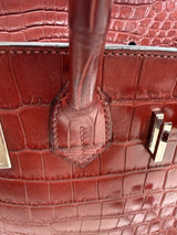 Hermes Birkin 30 Rouge H Matte Alligator With Palladium Hardware Handbag