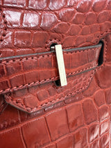 Hermes Birkin 30 Rouge H Matte Alligator With Palladium Hardware Handbag