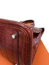 Hermes Birkin 30 Rouge H Matte Alligator With Palladium Hardware Handbag