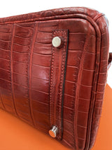 Hermes Birkin 30 Rouge H Matte Alligator With Palladium Hardware Handbag