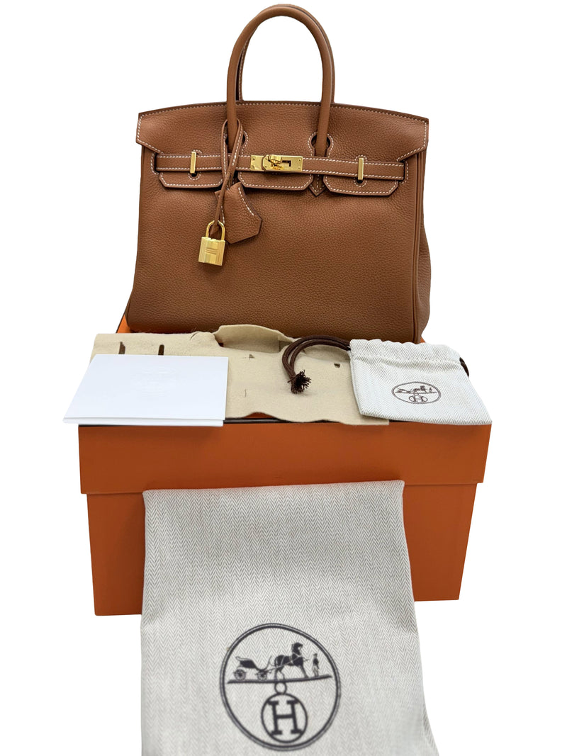 Hermes Birkin 25 Gold Togo Leather With Gold Hardware – Cashing