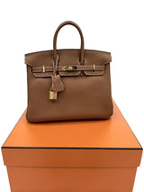 Hermes Birkin 25 Gold Togo Leather With Gold Hardware