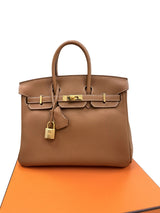 Hermes Birkin 25 Gold Togo Leather With Gold Hardware