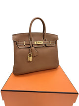 Hermes Birkin 25 Gold Togo Leather With Gold Hardware