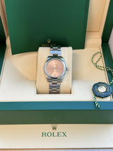 Rolex Oyster Perpetual 31mm Midsize Steel Pink Dial Ladies Watch 177200