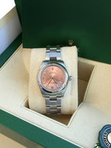 Rolex Oyster Perpetual 31mm Midsize Steel Pink Dial Ladies Watch 177200