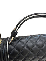 Chanel Quilted Calfskin Leather Medium Boy Top Handle Flap Handbag Black