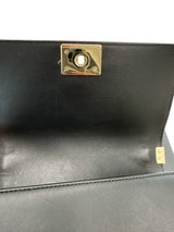 Chanel Quilted Calfskin Leather Medium Boy Top Handle Flap Handbag Black