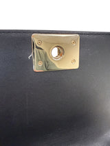 Chanel Quilted Calfskin Leather Medium Boy Top Handle Flap Handbag Black