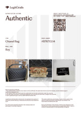 Chanel Quilted Calfskin Leather Medium Boy Top Handle Flap Handbag Black