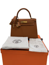 Hermès Kelly Sellier 28 Gold Epsom Leather With Gold Hardware