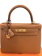Hermès Kelly Sellier 28 Gold Epsom Leather With Gold Hardware