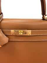 Hermès Kelly Sellier 28 Gold Epsom Leather With Gold Hardware