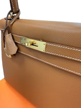 Hermès Kelly Sellier 28 Gold Epsom Leather With Gold Hardware