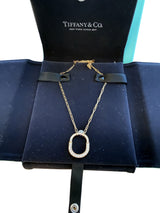 Tiffany & Co Medium Tiffany Lock Pendant Rose Gold with Pavé Diamonds